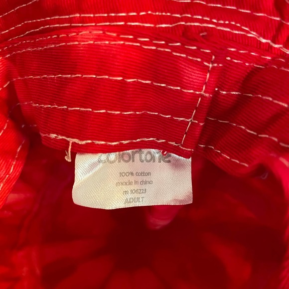 Red Tie Dye Bucket Hat Colortone Cotton Vintage Retro 90s Y2K - Picture 7 of 7